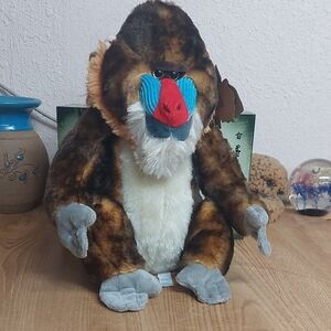 Colorful Plush Baboon Toy The Petting Zoo 14 Inches Tall